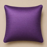 Handcrafted Cushion Cover – Dark Purple | 16"x16" | Poly Cotton Fabric | Elegant Embroidered Cushion Cover