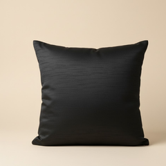 Fabric Crafted Black Cushion Cover – 16"x16" | Premium Poly Cotton