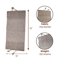 Fabric-Crafted Light Brown Bolster Cover – 15"x32" | Premium Polyester | Drawstring Closure | Lightweight & Durable