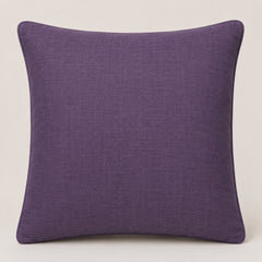 Machine Crafted Purple Cushion Cover – 16"x16" | Elegant Gold Floral Embroidery | Premium Poly-Cotton Decorative Cushion Cover