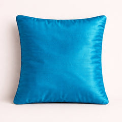 Fabric Crafted Cushion Cover 12x12 Inch Turquoise | Poly Cotton Decorative Pillow Cover for Sofa, Living Room & Bedroom | Festive & Modern Home Décor