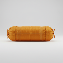 Fabric-Crafted Orange Bolster Cover – 15"x32" | Premium Polyester | Drawstring Closure | Lightweight & Durable