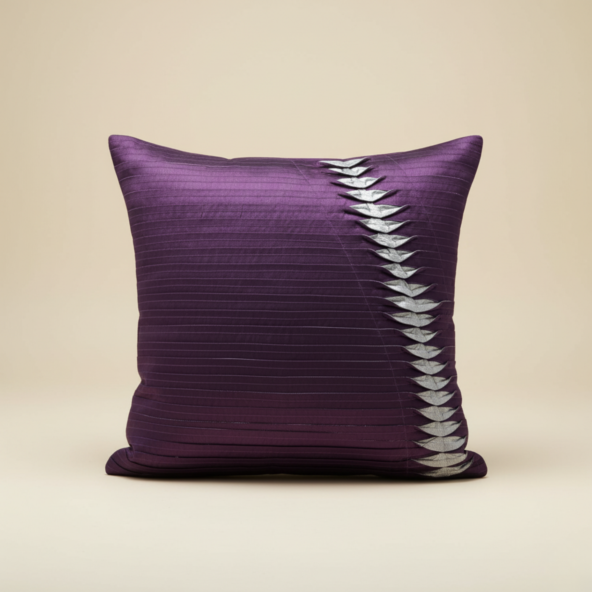Fabric Crafted Purple Cushion Cover – 16"x16" | Premium Poly Cotton