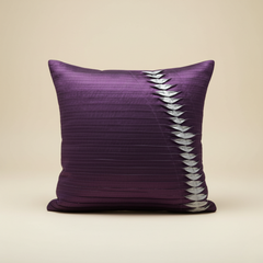 Fabric Crafted Purple Cushion Cover – 16"x16" | Premium Poly Cotton