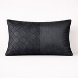 Hand Crafted Bolster Cover – Black | 18"x12" | Poly Cotton Fabric | Textured Design