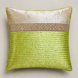 Fabric Crafted Cushion Cover – Green | 16"x16" | Chanil Fabric | Premium Textured Designer Cushion Cover