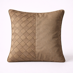 Fabric-Crafted Bronze Cushion Cover – 12"x12" | Poly Cotton Fabric | Elegant & Modern