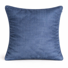 Fabric Crafted Cushion Cover – Blue | 16"x16" | Poly Cotton Fabric | Premium Crinkle Texture Design