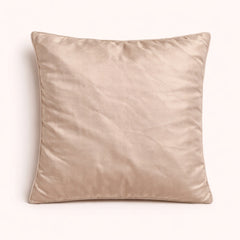 Fabric Crafted Cushion Cover – Beige | 12"x12" | Poly Chenille Fabric | Embroidered Floral Vine Design