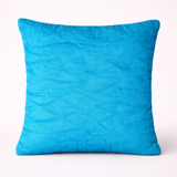 Fabric-Crafted Turquoise Cushion Cover – 16"x16" | Wave Quilted Design | Premium Poly-Cotton