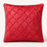 Fabric Crafted Cushion Cover – Red | 16"x16" | Poly Cotton Fabric | Premium Crinkle Texture Design