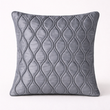 Fabric-Crafted Grey Cushion Cover – 16"x16" | Wave Quilted Design | Premium Poly-Cotton