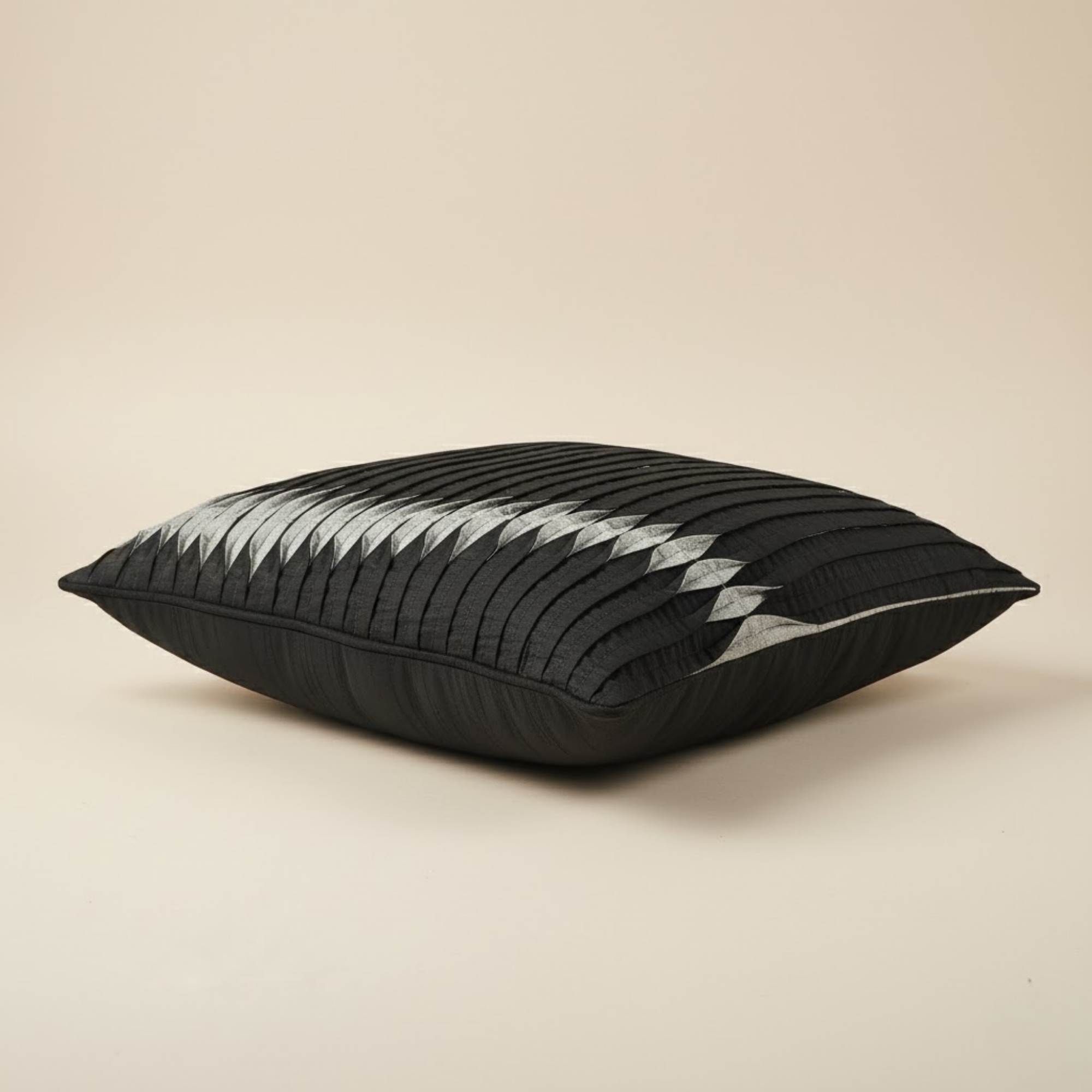 Fabric Crafted Black Cushion Cover – 16"x16" | Premium Poly Cotton