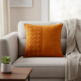 Fabric-Crafted Orange Cushion Cover – 12"x12" | Poly Cotton Fabric | Bold & Stylish