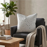 Handcrafted White Cushion Cover – 16"x16" | Mirror Dot Embroidery | Premium Poly Cotton | Elegant Decorative Accent