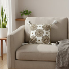 Handcrafted White Cushion Cover – 12"x12", Premium Poly Cotton