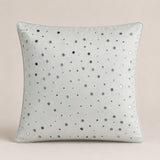 Handcrafted White Cushion Cover – 16"x16" | Mirror Dot Embroidery | Premium Poly Cotton | Elegant Decorative Accent