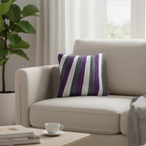 Fabric-Crafted Dark Gray Cushion Cover – 12"x12" | Modern Striped Design | Premium Poly Cotton