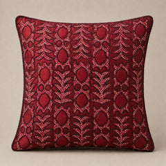Handcrafted Cushion Cover – Burgundy | 16"x16" | Elegant Poly Cotton Cushion Cover