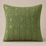 Handcrafted Cushion Cover – Green | 16"x16" | Elegant Poly Cotton Cushion Cover