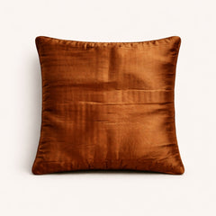 Fabric Crafted Cushion Cover – Brown | 12"x12" | Poly Cotton Foam | Panel Ribbed Design