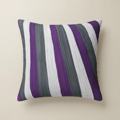Fabric-Crafted Dark Gray Cushion Cover – 12"x12" | Modern Striped Design | Premium Poly Cotton
