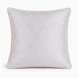Fabric Crafted Cushion Cover – White | 12"x12" | Poly Cotton Fabric | Elegant Embossed Wavy Pattern Design