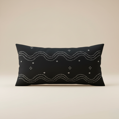 Handcrafted Black Bolster Cover – 19"x8", Premium Poly Cotton