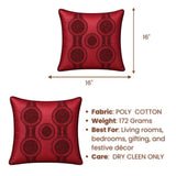 Handcrafted Cushion Cover – Burgundy | 16"x16" | Elegant Poly Cotton Cushion Cover