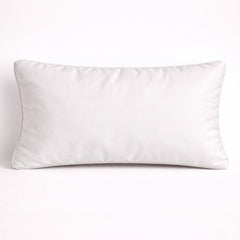 Machine Crafted Bolster Cover – White | 20"x8" | Poly Chenille Fabric | Embroidered Floral Design