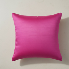 Fabric-Crafted Pink Cushion Cover – 12"x12" | Poly Cotton | Elegant Textured Design