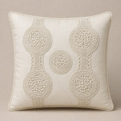 Handcrafted Cushion Cover – Beige | 16"x16" | Elegant Poly Cotton Cushion Cover