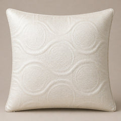 Handcrafted Cushion Cover – Beige | 16"x16" | Elegant Poly Cotton Cushion Cover
