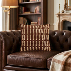 Handcrafted Cushion Cover – Brown | 12"x12" | Poly Cotton Foam Fabric | Premium Ribbed Texture Design