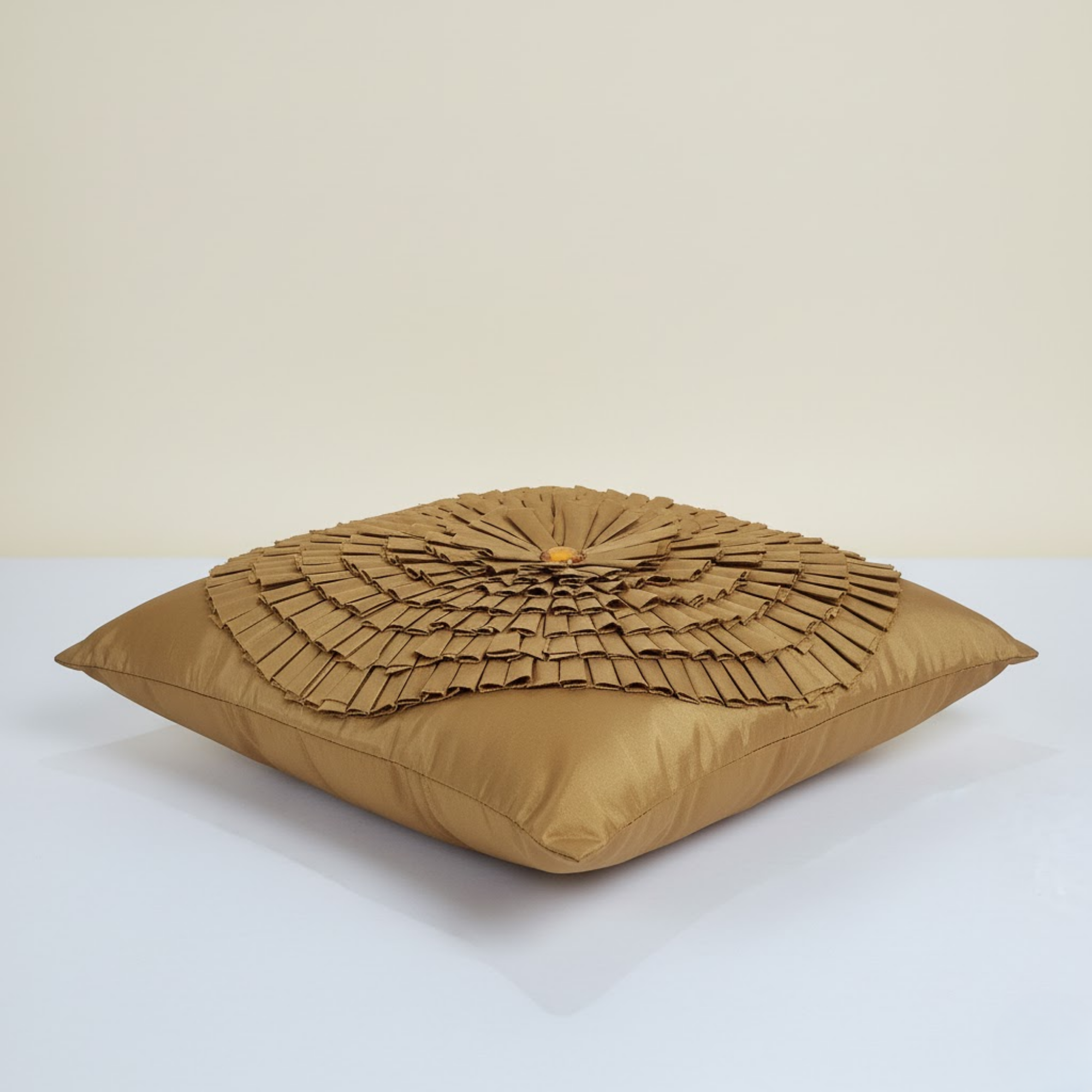Fabric Crafted Golden Oak Cushion Cover – 16"x16" | Premium Poly Cotton