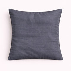 Fabric Crafted Cushion Cover – Black | 12"x12" | Poly Chenille Fabric | Textured Leaf Pattern