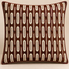 Handcrafted Cushion Cover – Brown | 12"x12" | Poly Cotton Foam Fabric | Premium Ribbed Texture Design