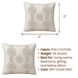 Handcrafted Cushion Cover – White | 12"x12" | Elegant Poly Cotton Cushion Cover