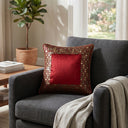 Handcrafted Cushion Cover – Maroon | 12"x12" | Elegant Poly Cotton Cushion Cover