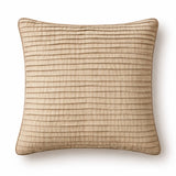 Fabric Crafted Cushion Cover – Beige | 12"x12" | Poly Cotton Foam | Ribbed Texture Design