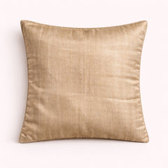 Fabric Crafted Cushion Cover – Beige | 12"x12" | Poly Cotton Foam | Ribbed Texture Design