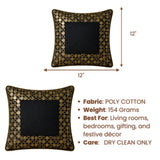 Handcrafted Cushion Cover – Black | 12"x12" | Elegant Poly Cotton Cushion Cover