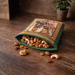 Fabric-Crafted Jacquard Gift Potli  | Woven Texture | Premium Cotton-Poly