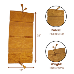 Fabric-Crafted Orange Bolster Cover – 15"x32" | Premium Polyester | Drawstring Closure | Lightweight & Durable