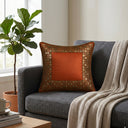Handcrafted Cushion Cover – Orange | 12"x12" | Elegant Poly Cotton Cushion Cover