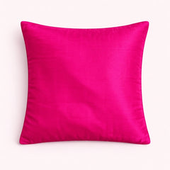 Fabric Crafted Cushion Cover – Pink | 12"x12" | Poly Cotton Foam | Ribbed Texture Design