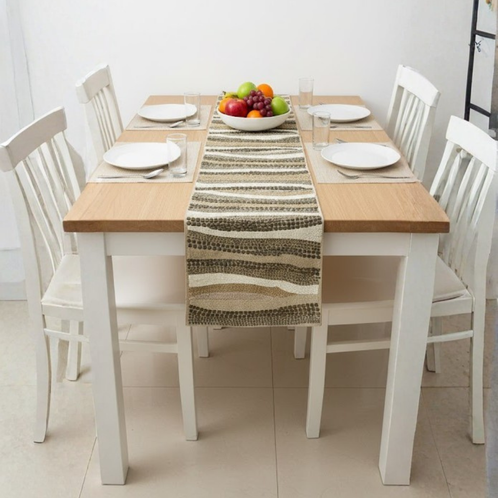 Handcrafted Olive Table Runner – 12"x52", Premium Poly Cotton