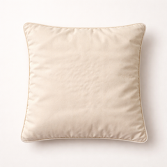 Hand Crafted Cushion Cover – Cream | 12"x12" | Poly Cotton | Embroidered Floral Design