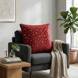 Handcrafted Maroon Cushion Cover – 16"x16" | Mirror Dot Embroidery | Premium Poly Cotton | Elegant Decorative Accent