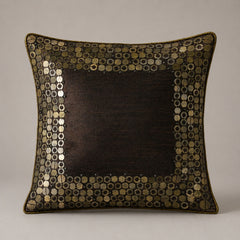 Handcrafted Cushion Cover – Brown | 16"x16" | Elegant Poly Cotton Cushion Cover